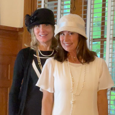 Two of the actors (L to R: Ellen Davies and Board Member Chelby Crawford) that portrayed the original 7 Convalescent Aid Society founders during the program portion of the event.